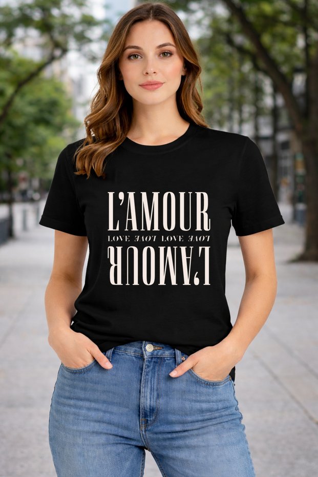 L'Amouar Basic T-Shirt with Print Detail