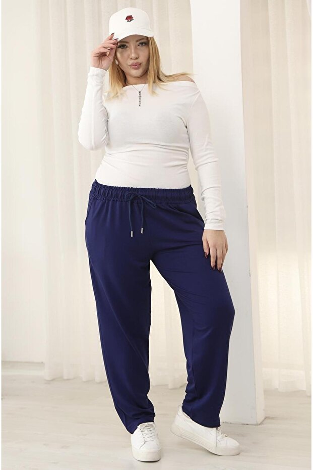 Plus Size Basic Sweatpants with Pockets - 5