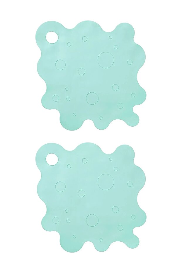 2 Pieces Bathroom Anti-Slip Mat 43X43 cm Anti-Slip Mat with Suction Cup in the Bathtub Light Turquoise Color