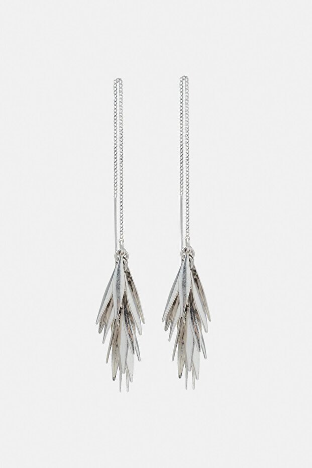 Yapraklı sallantılı küpe - 1