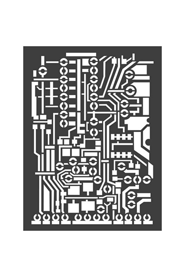 KSAT07 MIXED MEDIA CIRCUIT BOARD STENCIL 15X20CM