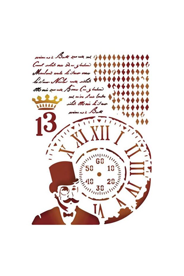 KSD281 STEAMPUNK MAN STENCIL 20X15CM