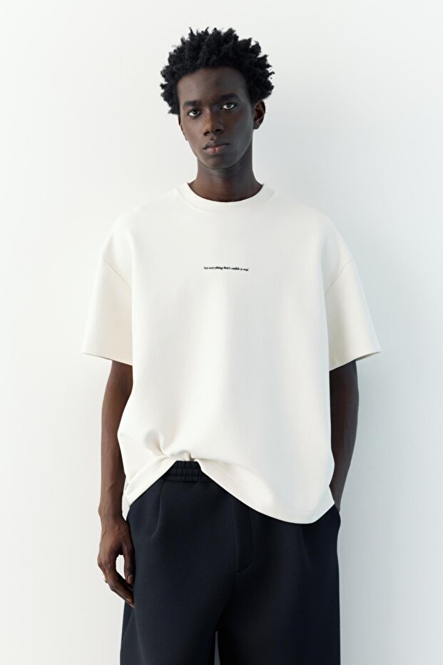 Kısa kollu yazılı sweatshirt - 5