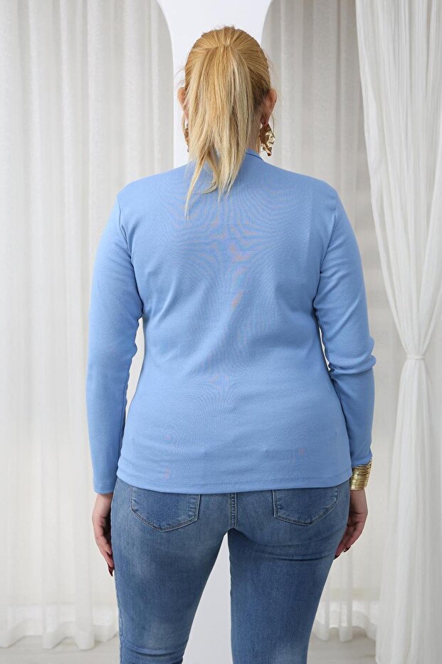 Plus Size Cotton Stretch Fabric Basic Blouse - 8