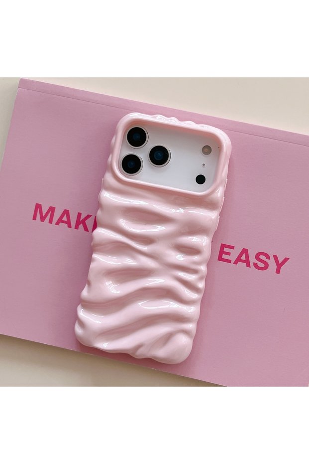 iPhone 17 Pro Max (6.9 Inch) Compatible Wavy Wrinkled Detailed 3D Surface Bright Colored Summer Lux Case