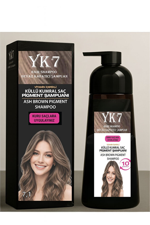 yk7 kozmetik Beyaz Kapatıcı (Küllü Kumral 7.1 ) Şampuan 300 ml.