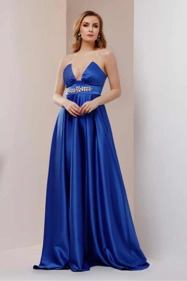 Rochie lunga Caterine albastra - 7