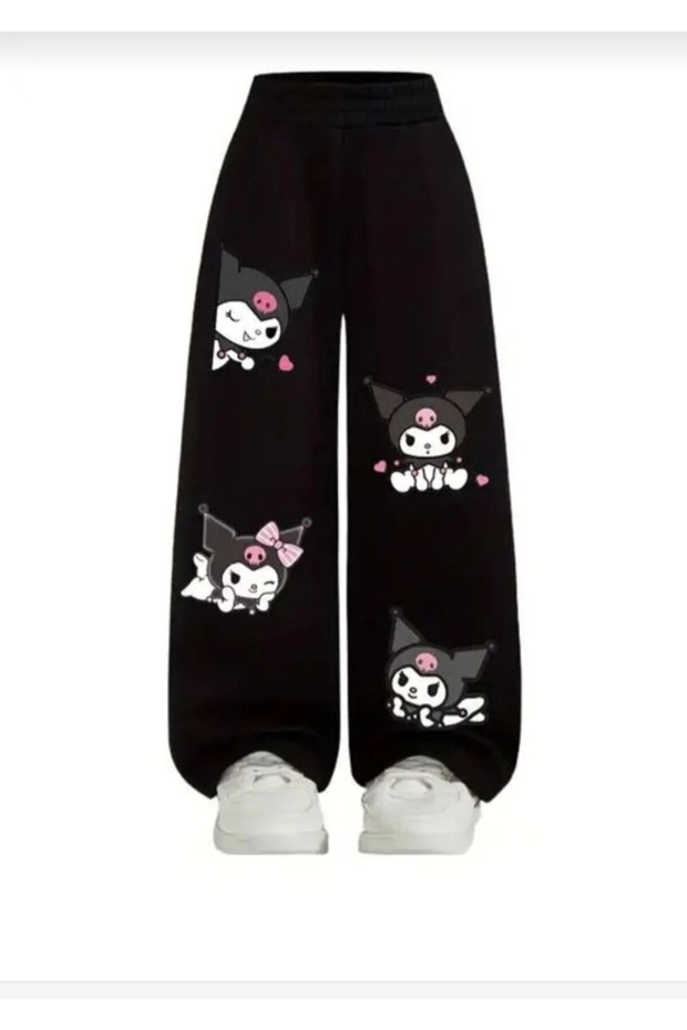 Seasonal Kuromi Printed Children's Tracksuit Black