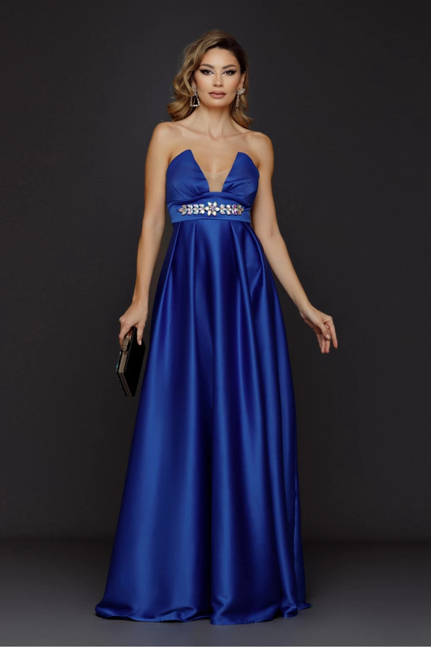 Rochie lunga Caterine albastra - 1