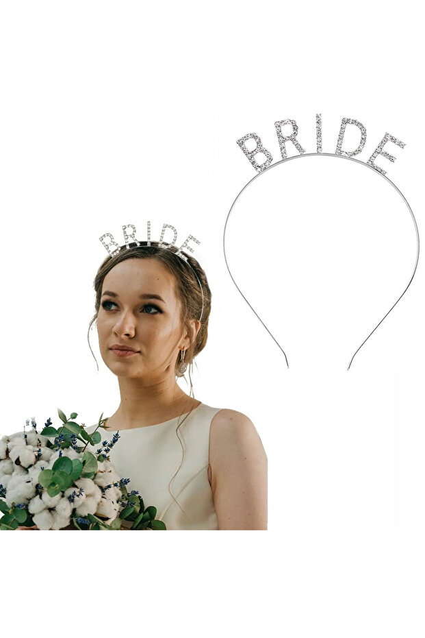 Silver Color Bachelorette Crystal Stone Bride Crown Imported 16X10 cm