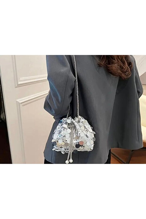 PULLU GÜMÜŞ ÇANTA - 2