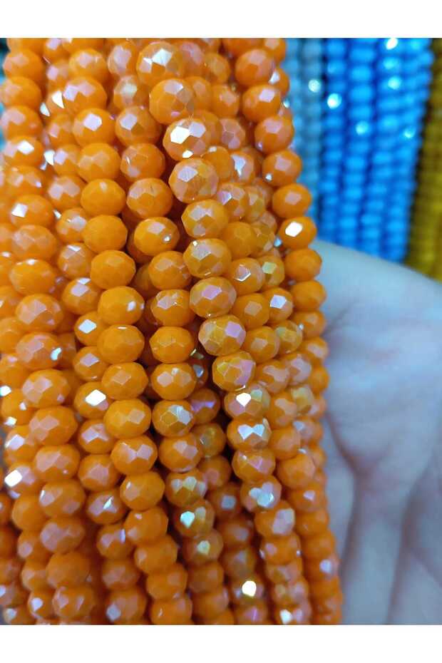 6 mm Glass Crystal Beads 20 Strands Orange Promise