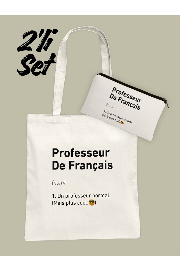 Teacher-Specific Cloth Bag and Clutch Set of 2