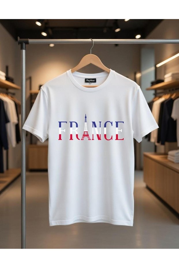 Unisex Comfortable Fit France Text Printed T-Shirt