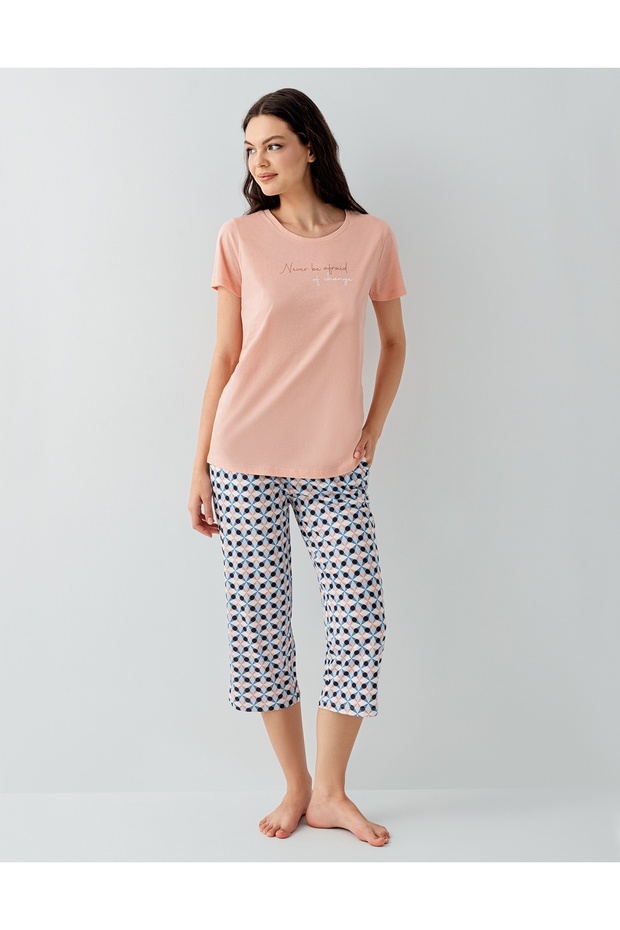 Women's Modal Cotton Short Sleeve Capri Pajama Set