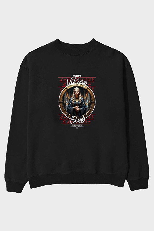 Viking Mythology Series 5 Pre-Printed Black Oversize Sweatshirt Men Women Unisex