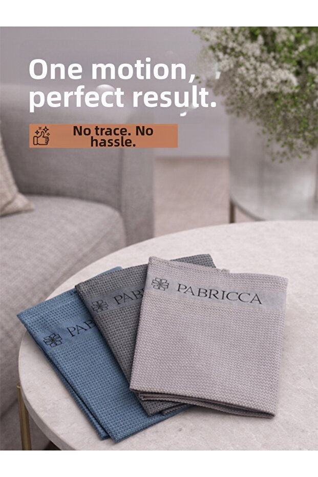Microfiber Cleaning Cloth 60X33 cm – High Water Absorption, Leaves No Scratches or Lint, Waffle Textured, Gray