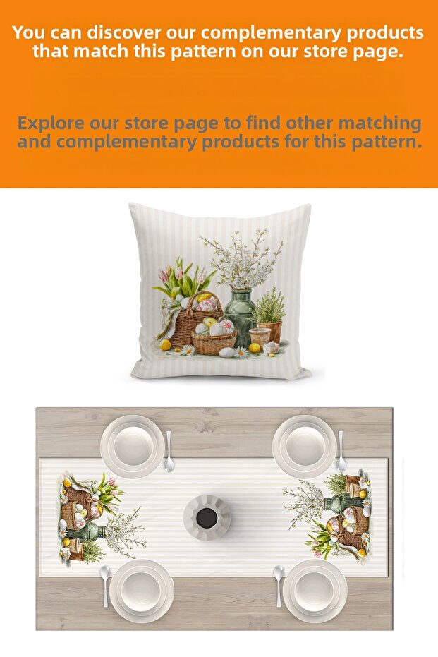 Spring Series 140X40 cm Digital Printed Runner (Spring Easter Easter) - 3