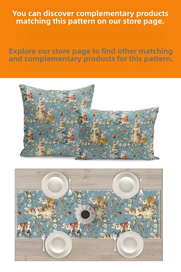 Spring Series 140X40 cm Digital Printed Runner (Spring Easter Easter) - 3