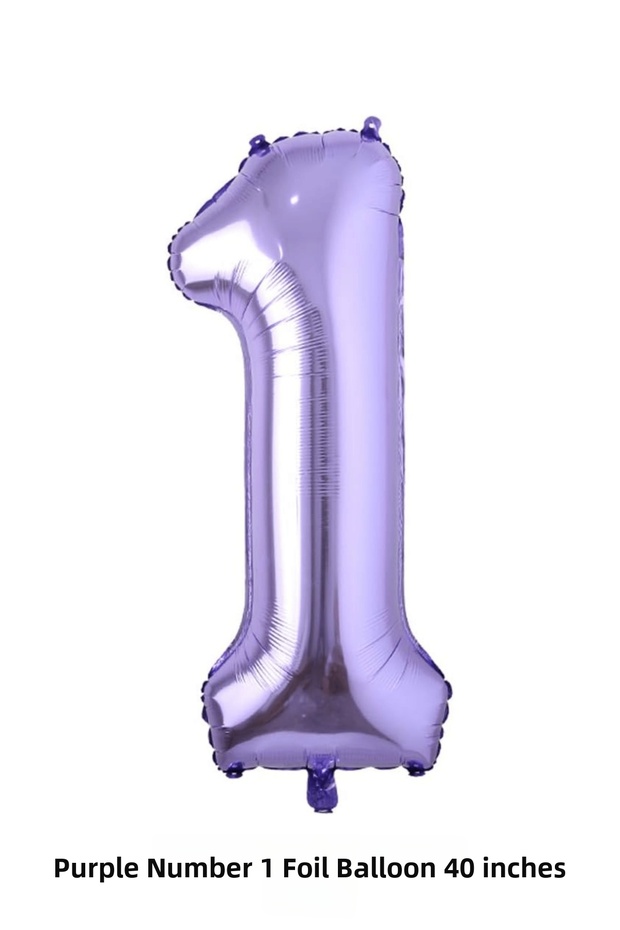Purple 1 Number Foil Balloon Birthday Decoration