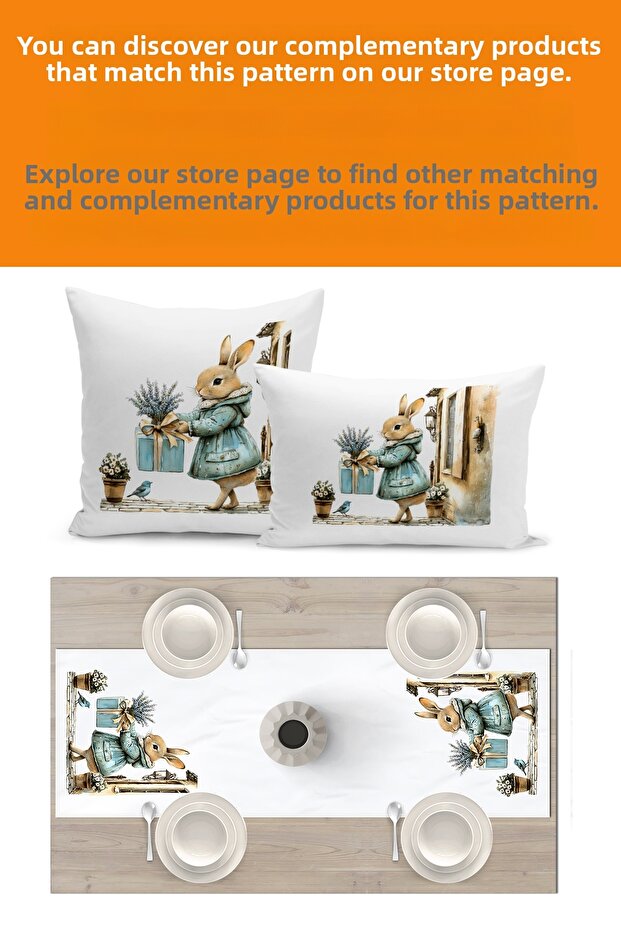 Spring Series 140X40 cm Digital Printed Runner (Spring Easter Easter) - 3
