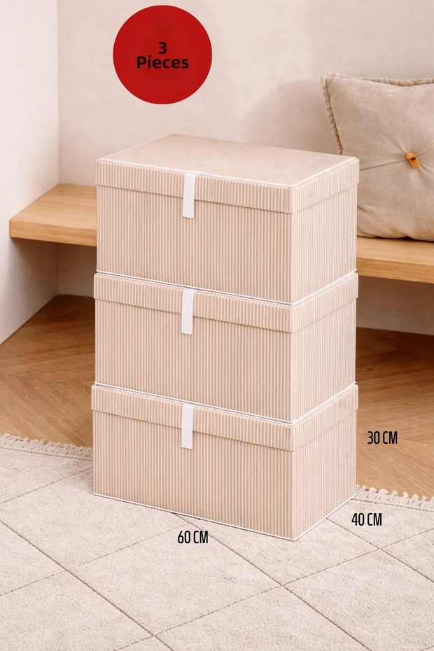 3 قطع من صناديق الملابس متعددة الأغراض بحجم كبير جدًا - 1