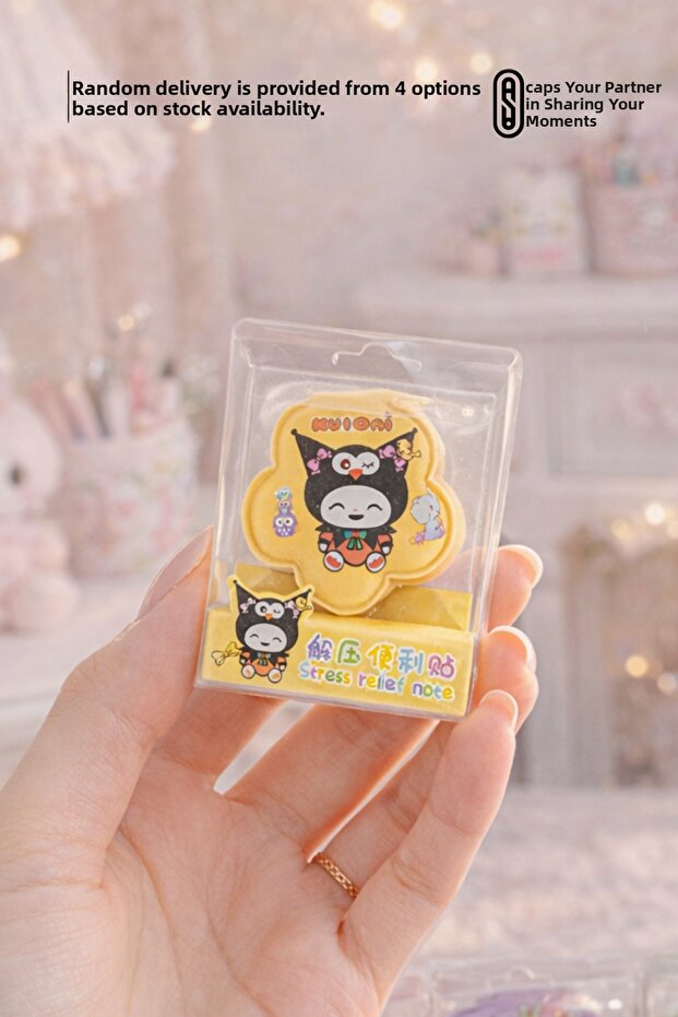 1 Piece Kuromi Mini Fluffy Notepad with Chain Strap - Mixed Shipping