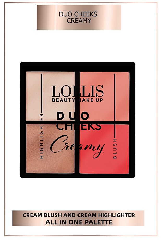 Duo Cheeks Creamy Blush & Highlighter / Cream Blush & Illuminator Palette