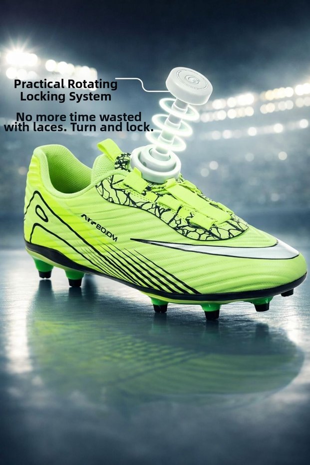 Mechanism Lace-Up Carpet Field and Grass Floor Football Shoes for Children/Youth