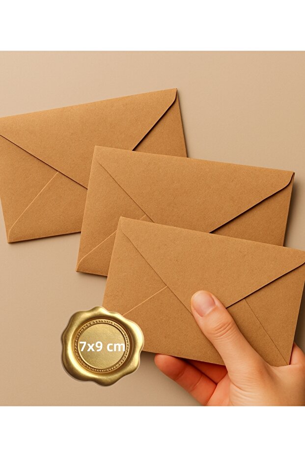Tiny envelope, 7x9 cm 25 pcs (Kraft) - 1
