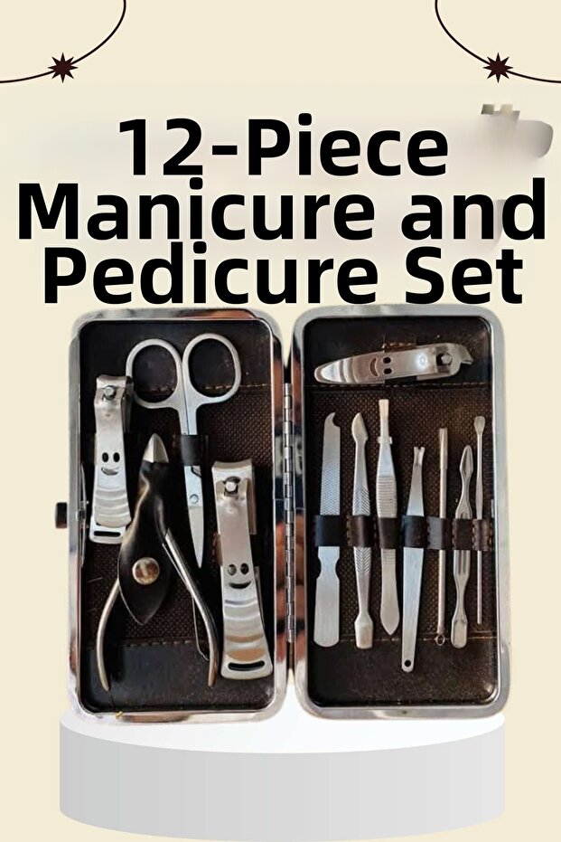 Preminium Nail Care Nail Clippers Professional 12 Piece Hand Foot Manicure Pedicure Set