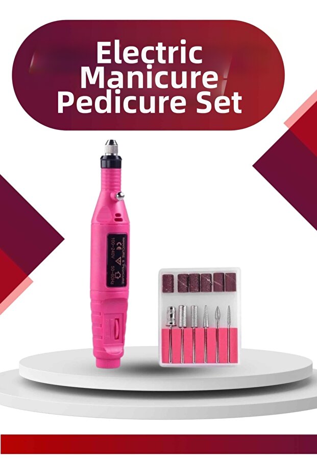 Electric Professional Manicure Pedicure Kit Replaceable Head Option
