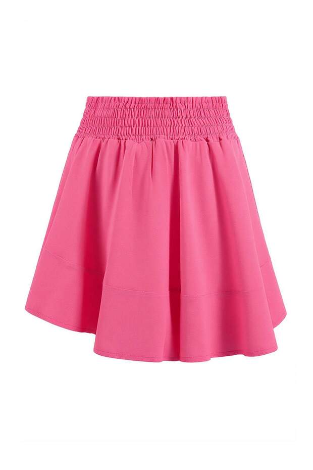 Pembe Dokuma Mini Plaj Şort Etek TBESS26SR00009 - 4