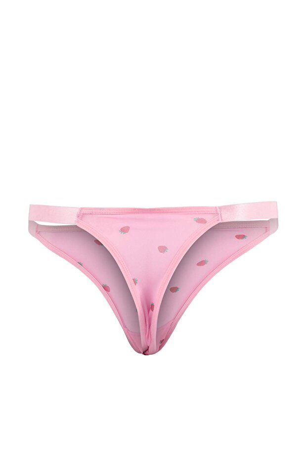 Teen Siyah-Çok Renkli 3'lü Tül Çilek Baskılı Tanga Külot THMSS26KU00015 - 9