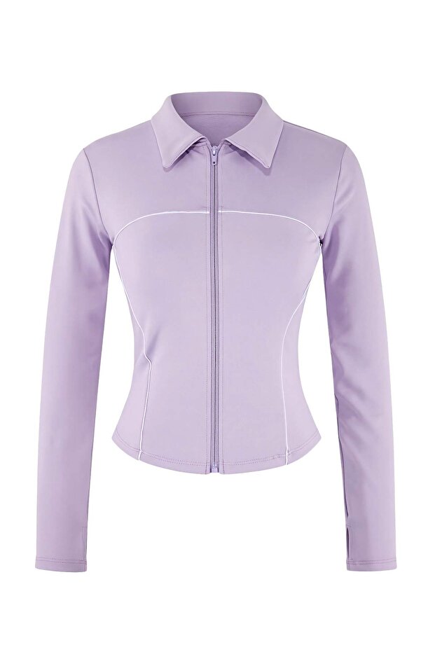 Lila Dalgıç/Scuba Örme Spor Ceket THMSS26SK00004 - 7