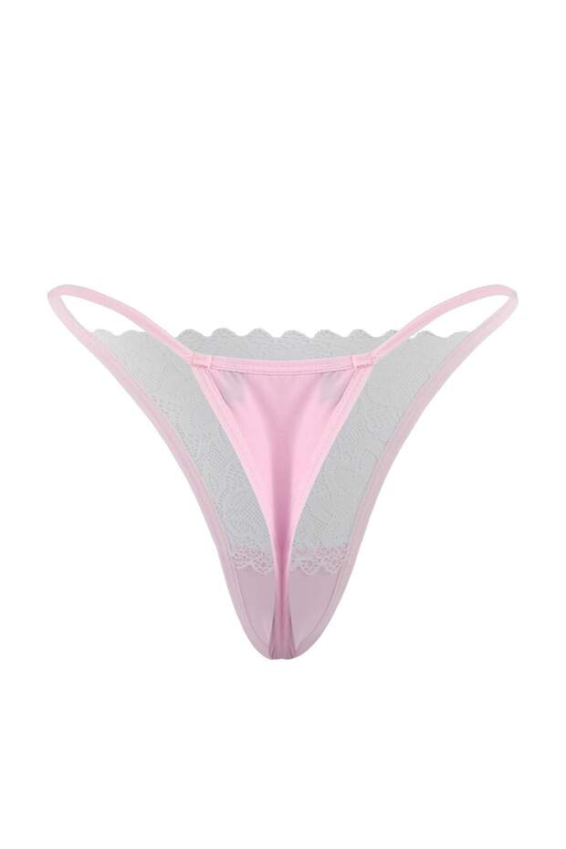 Pembe Jartiyerli Çoraplı 3'lü Kapsız İç Çamaşırı Takımı THMSS26CC00033 - 6