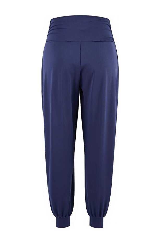Lacivert Dalgıç/Scuba Kumaş Spor Örme Yoga Pantolonu/Eşofman Altı THMSS26EA00008 - 8