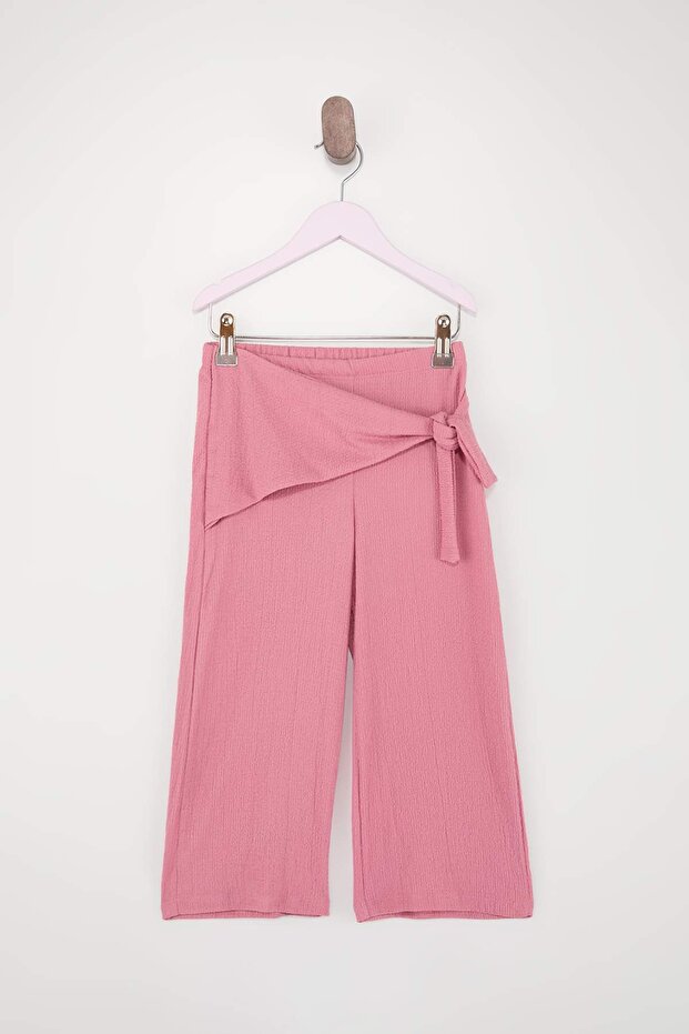 Pembe Kız Çocuk Bürümcük Düz Örme Alt - Üst Takım TKDSS26AU00016 - 7