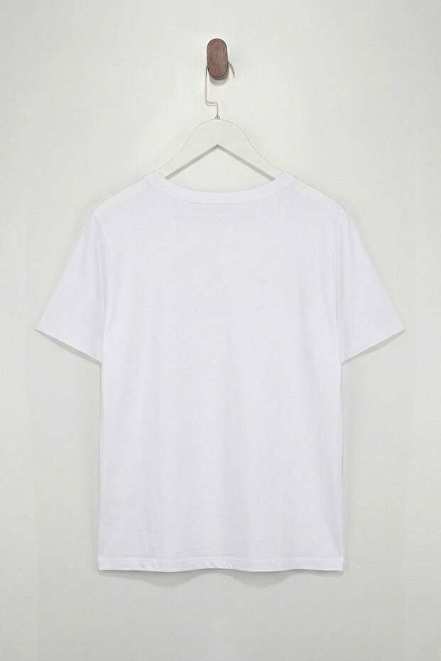 Beyaz-Gri-Lacivert 3'lü Paket Büyük Beden T-shirt TBBSS25BF00071 - 13