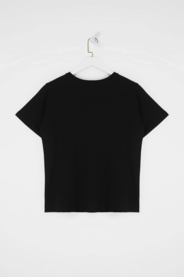 Siyah 3'lü Paket Büyük Beden T-shirt TBBSS25BF00071 - 6