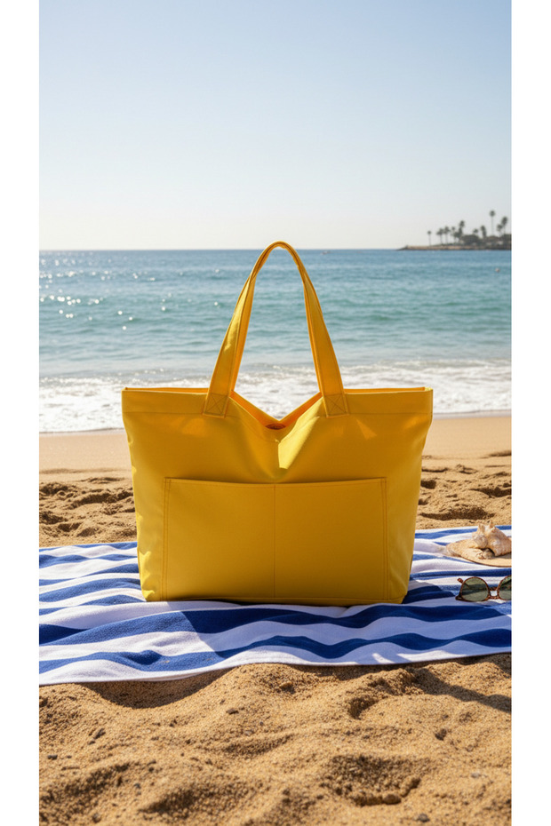 Premium Women's Colorful Lined Beach Bag / Shoulder Bag / Casual Bag (4 Pockets)