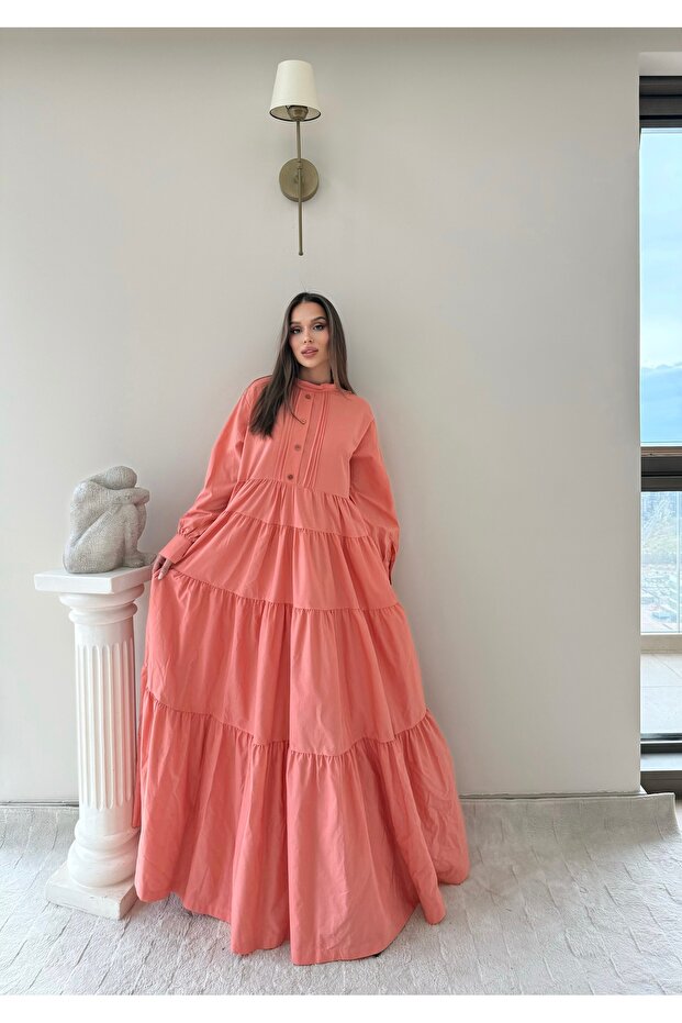 MAGNOLİA ELBİSE MERCAN - 1