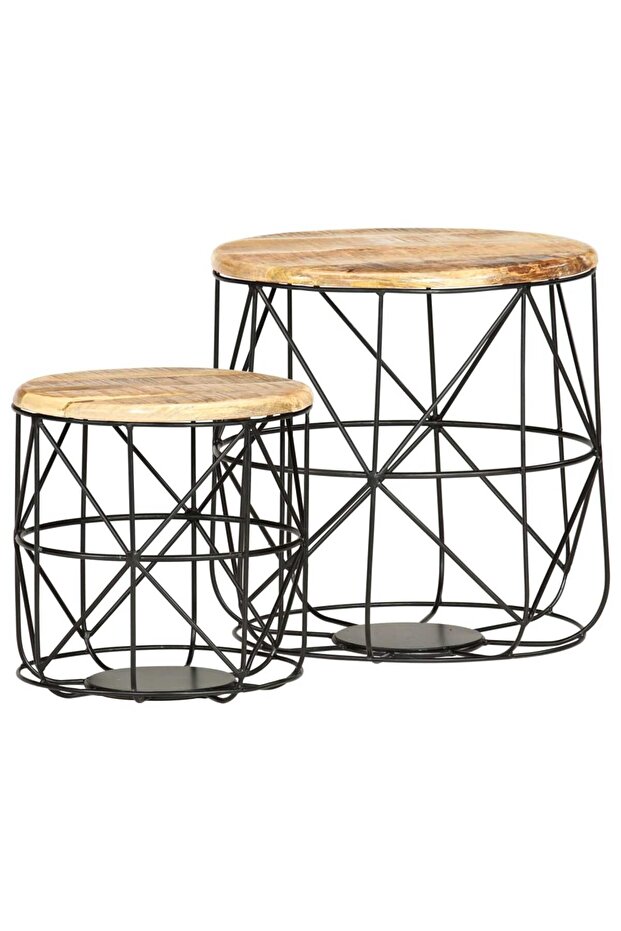 Coffee tables, 2 pcs., solid mango wood - 7