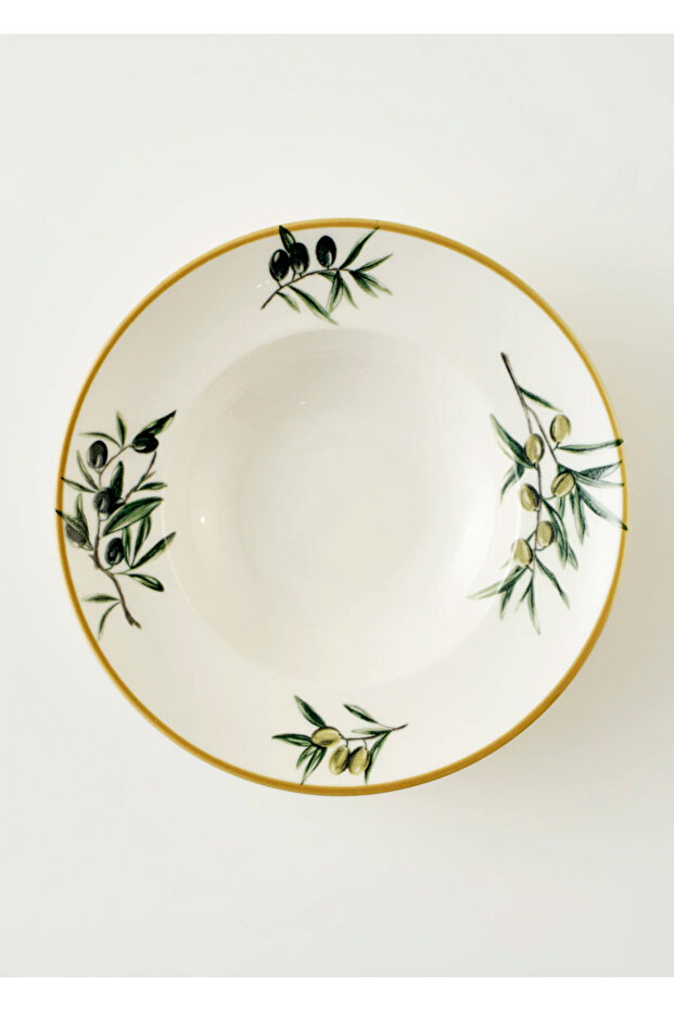 طبق مكرونة من البورسلان Olive Porcelain، باللون الأخضر، مقاس 27 سم
