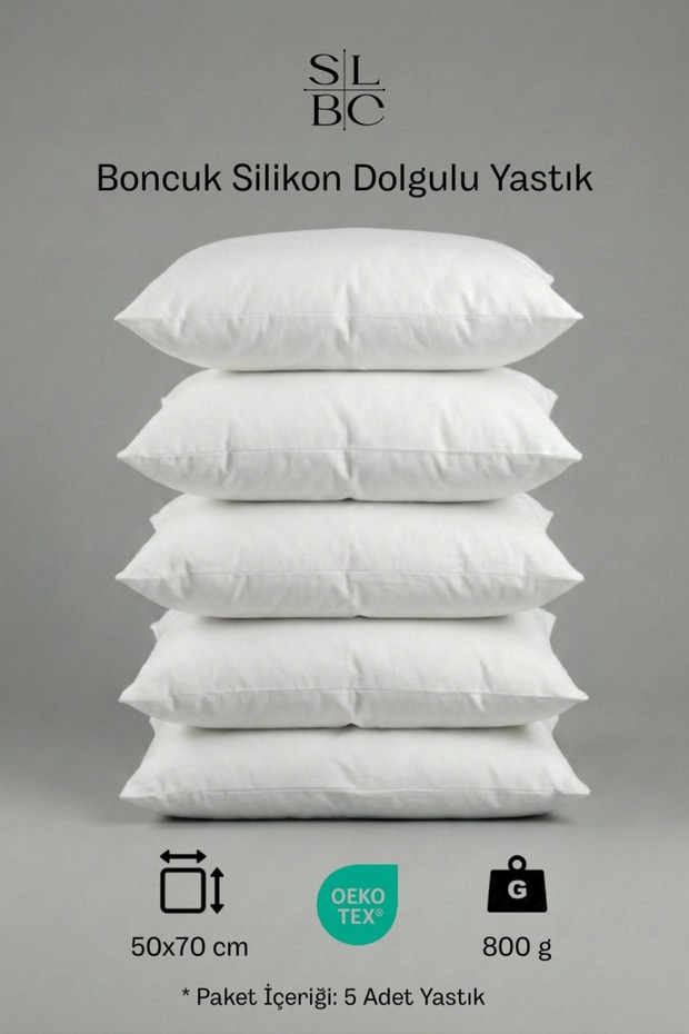 5-Piece Antiallergic Bead Silicone Pillow 800 gr
