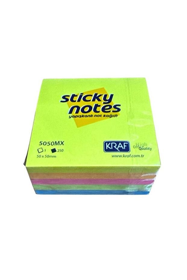 5050MX ورق ملاحظات لاصق مقوى 250YP 50x50 مم مختلط (5 ألوان)