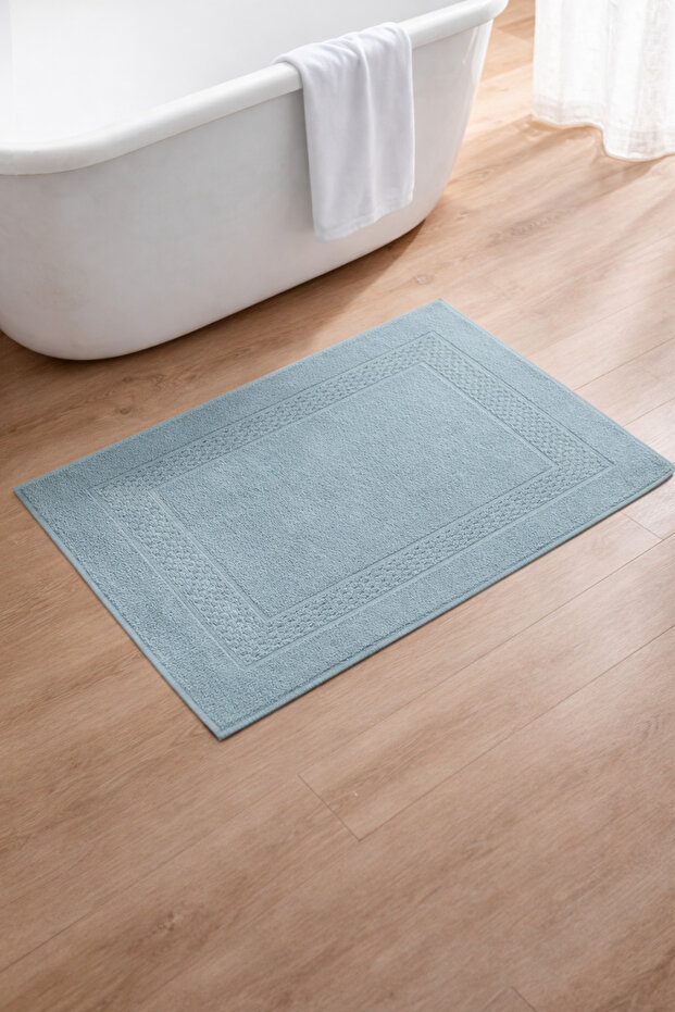 Wilaya Bath Mat Foot Towel 100% Cotton Thick Texture Blue 50X70 cm
