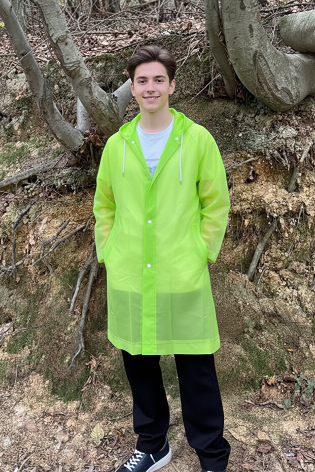 Unisex Raincoat – Lightweight Waterproof Long Raincoat with Hood