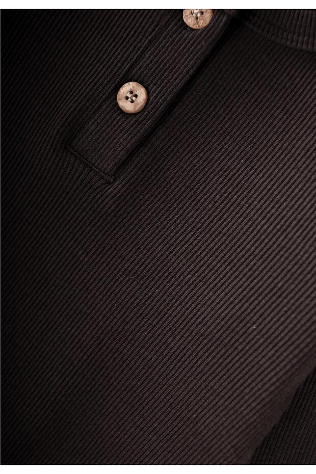 بدلة رجالية أساسية بأكمام راجلان من عمر 1 إلى 8 سنوات باللون الأسود - 3