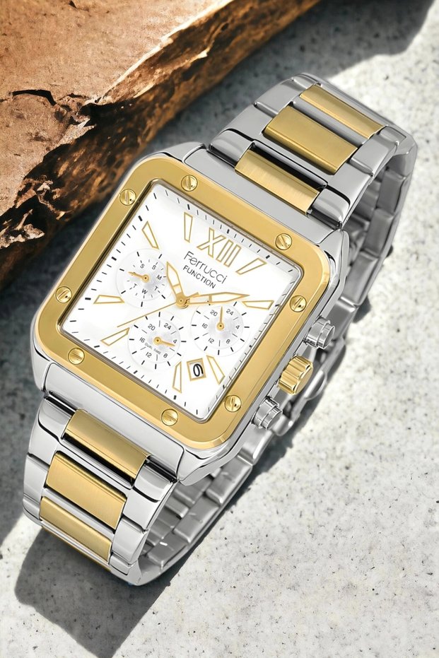 Function Men's Wristwatch Fc.13345Ttm.02 Silver-Gold Color Bracelet Gift Sdfer122